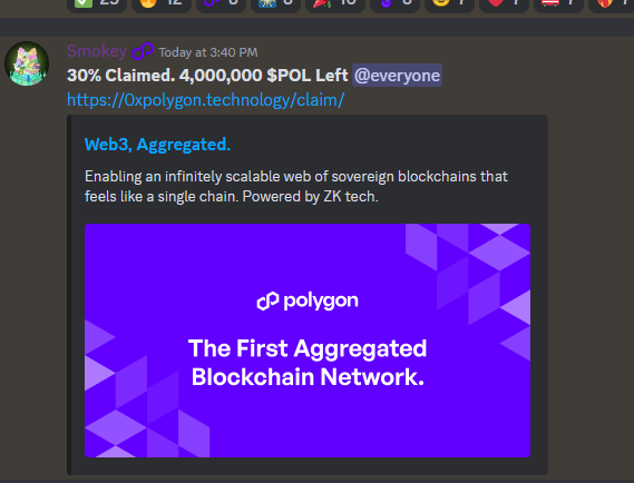 Falsk POL kravtilbud på Polygon Discord.