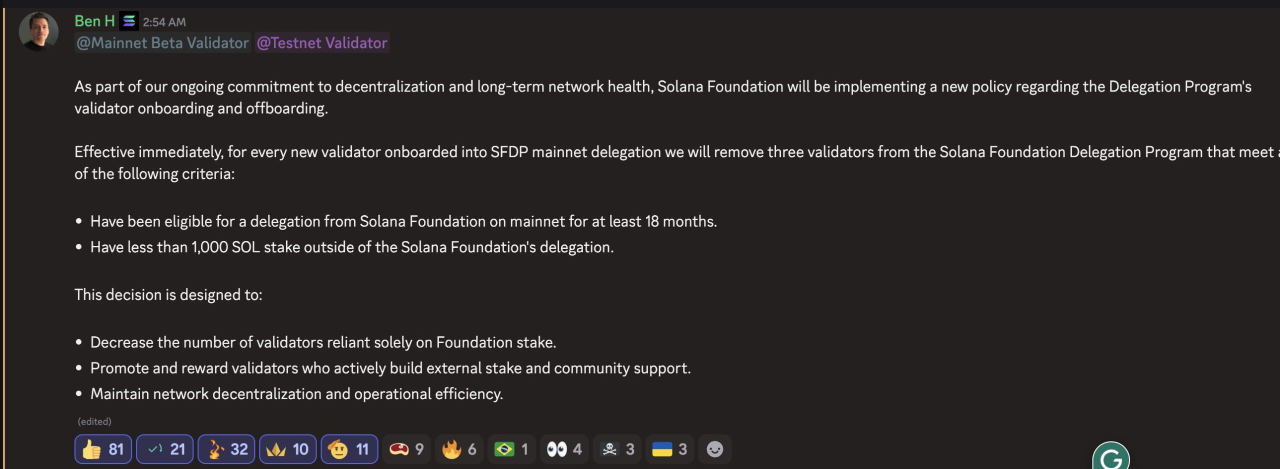 Solana foundation Validator Policy Shift
