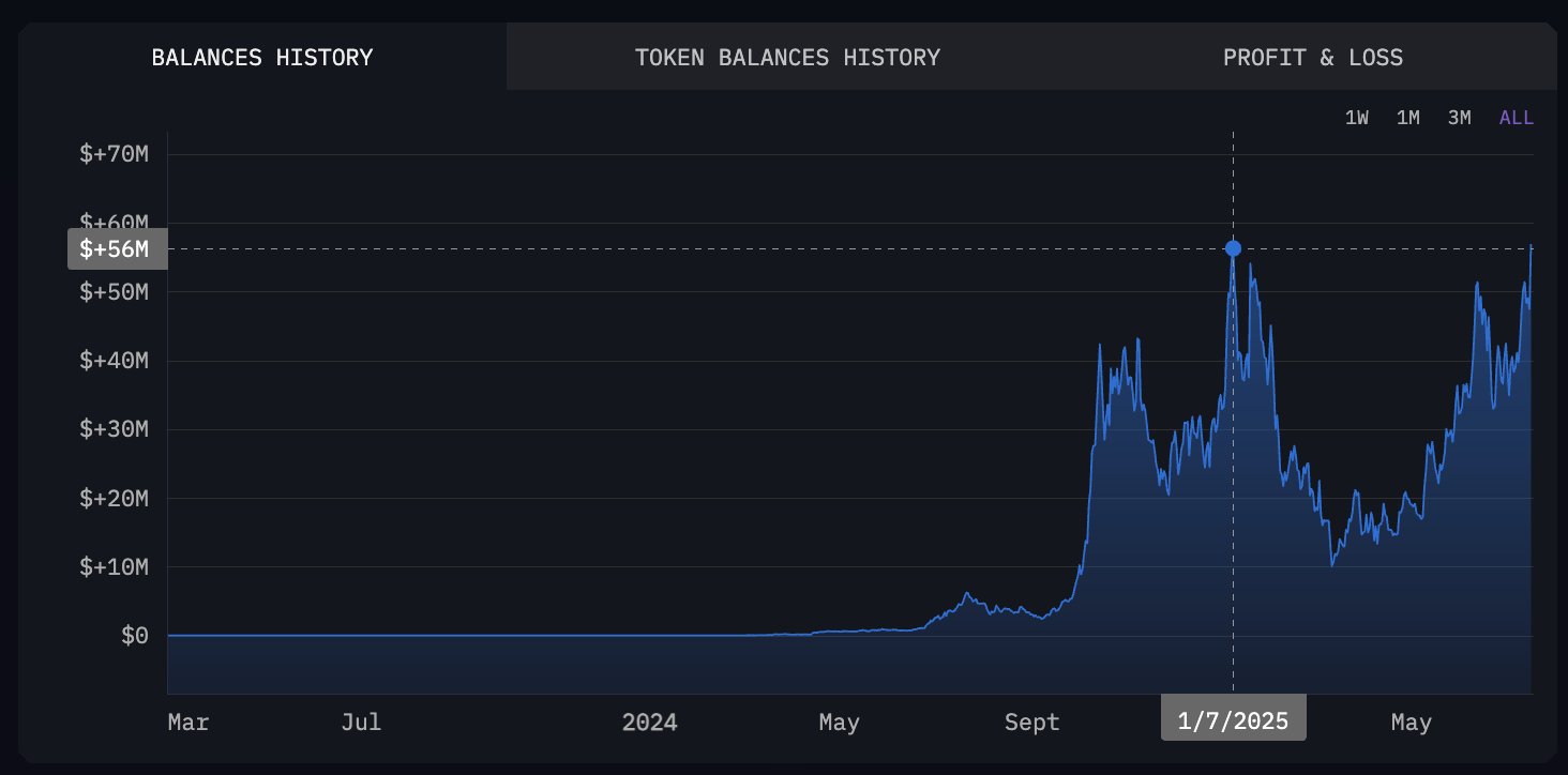 Murad's Total Meme Coin Portfolio Value. Source: Arkham