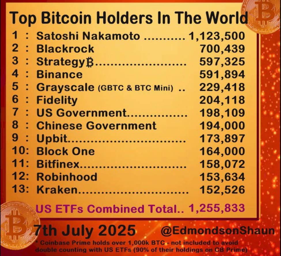 Top Bitcoin Holders in the World